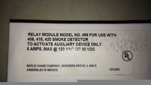 FIREX 499 NEW IN BOX SMOKE ALARM 120VAC RELAY MODULE SEE PICS #A65