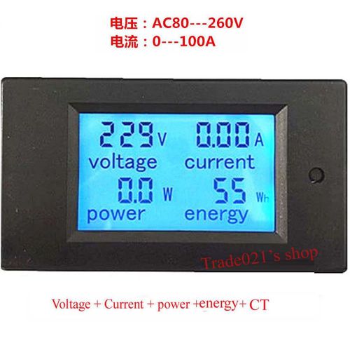 100A AC Digital LED Power Panel Meter Monitor Power Energy Voltmeter Ammeter