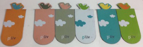 6x/Pack BIRD VILLAGE Bookmark/Bookmarker Magnetic Page Clips for Book