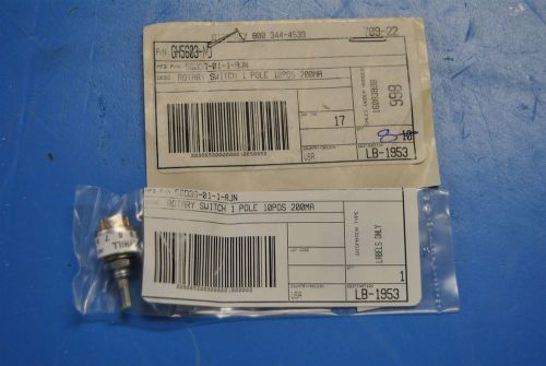 New grayhill single pole 10 position 200ma rotary switch 56d36-01-1-ajn for sale
