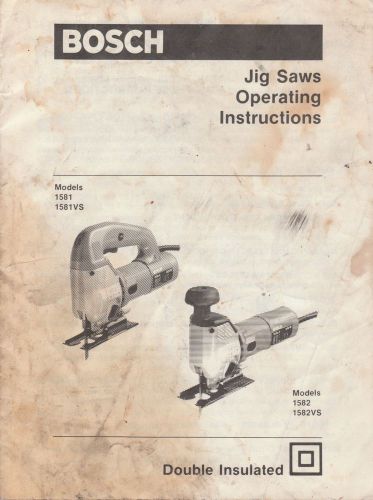 Original Bosch Jig Saw Operating Manual (Only)