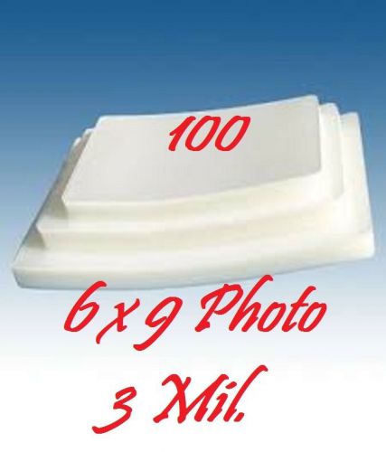 3 mil 6 x 9   laminating laminator pouches/sheets  photo 100 pk for sale