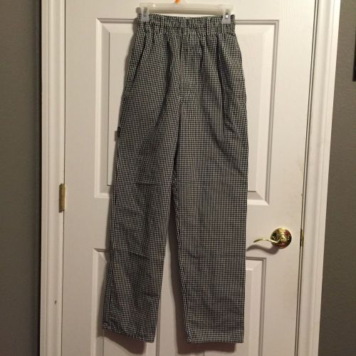 Cintas black and white checkered chef pants (size: extra small) for sale