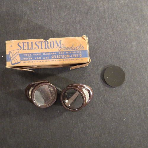 Vintage Sellstrom Welding Glasses Goggles Box Lens Steam Punk