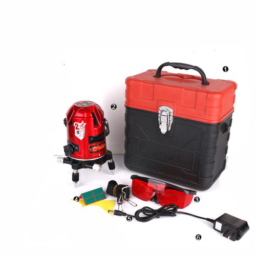 5 Line Rotary  Laser Level Vertical Horizontal Lines Self Leveling with Tripod