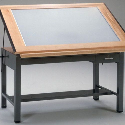 Lighted drafting table light desk drawing board with lightbox lighting drawers for sale