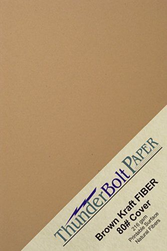50 Brown Kraft Fiber 80# Cover Paper Sheets - 4&#034; X 6&#034; 4X6 Inches