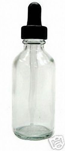 Flint glass dropper bottles (clear) 2 oz (60 ml) (lot of 12) for sale
