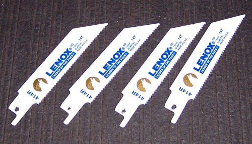 4 ea. Lenox 20551 S414R   4&#034; 14-TPI Reciprocating Bi-Metal Blades From Bulk Pack