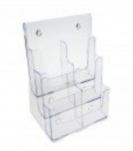 Source One 6 Pocket Deluxe 3 Tier Clear Acrylic Brochure Holder Organizer Top or