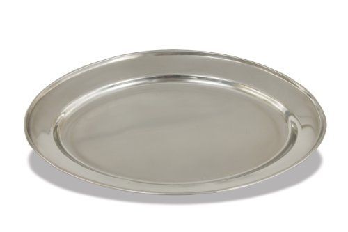 Crestware OVT14 Stainless Steel Oval Serving Tray, 14-Inch