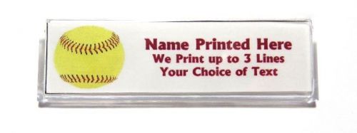 Softball Custom Name Tag Badge ID Pin Magnet for Players Team Coach Sports Fan