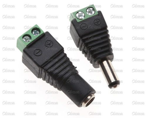 1Pair Male&amp;Female 5.5X2.1 DC Power Plug Jack Adapter Connector For CCTV Camera