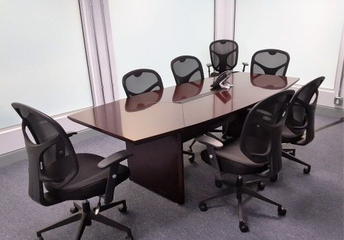 8 ft wood May-line conference table used