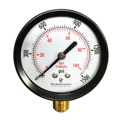 2&#034; utility pressure gauge - blk.steel 1/4&#034; npt lower mount 1500 psi for sale