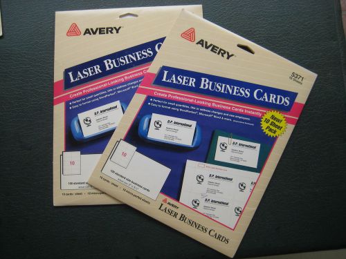 2 PACKS Avery #5371 - 100 Laser Business Cards 2&#034; x 3 1/2&#034;  Make Your Own! - NEW