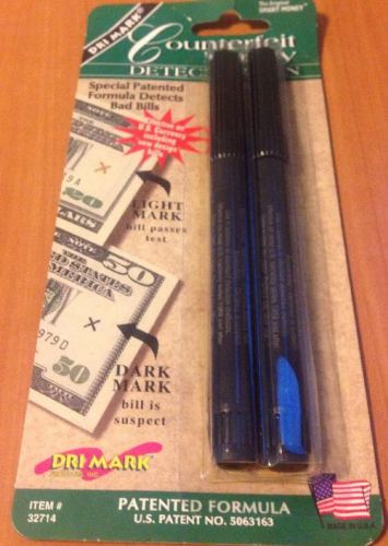 DriMark Smart Money Counterfeit  Bill Detector Pen Brand NEW  2 Pack