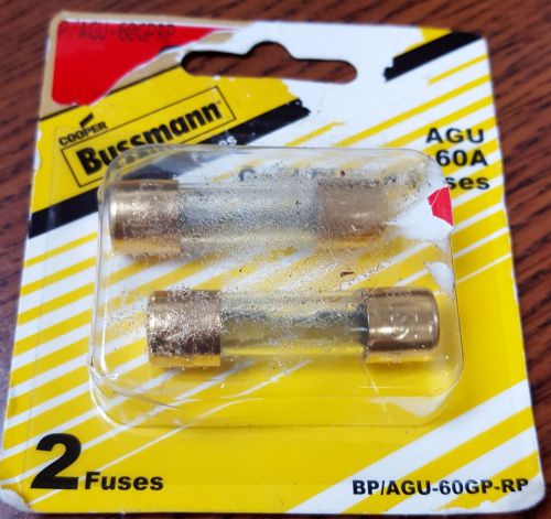 Bussmann (bp/agu-60gp-rp) gold plated 60 amp fast acting agu fuse, (pack of 2) for sale