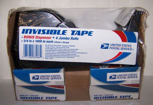 United States Postal Service Tape Dispenser + 4 Jumbo Rolls of Tape
