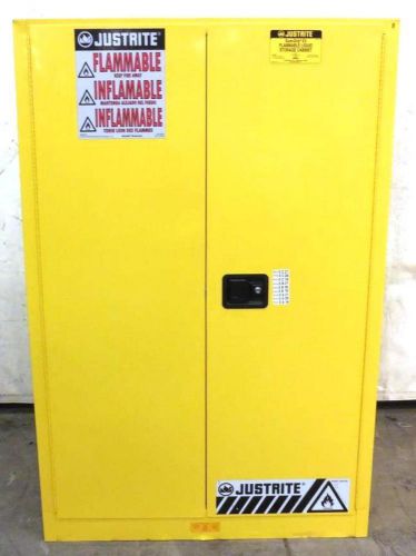 JUSTRITE FLAMMABLE LIQUID SAFETY CABINET 894500, 45 GAL., YELLOW, 2 DOORS