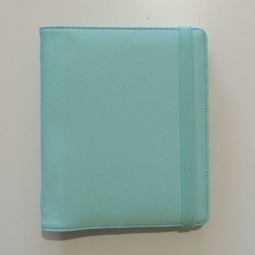 Kikki K Large Mint Textured Leather Time Planner 2015 Collection Inserts RARE