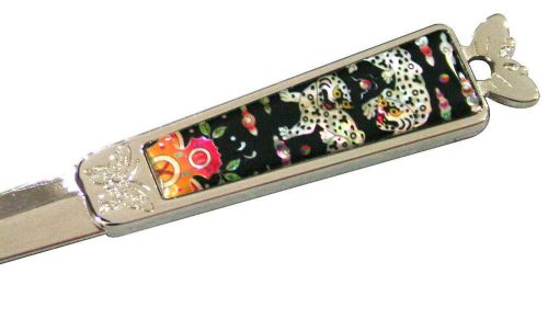 mother of pearl lacre steel envelope knife sword letter opener flower design #59