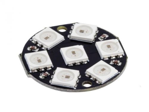 10X 7bit WS2812 5050 RGB LED Module Full color driving lights circular Dev Board