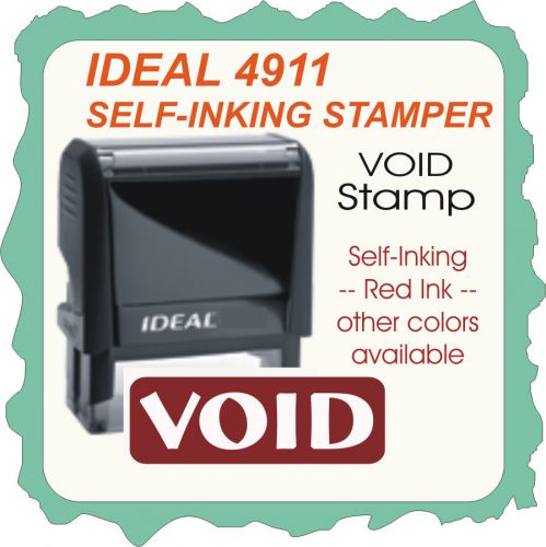 VOID, Trodat / Ideal Custom Made Self Inking Rubber Stamp 4911 Red Ink