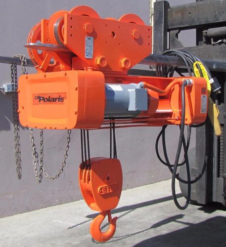 Cm polaris 5 ton wire rope electric hoist 19ft lift length with trolley for sale