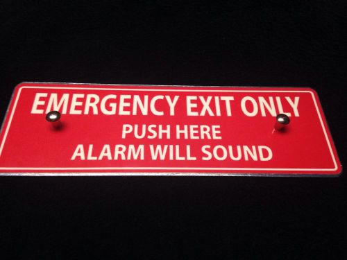 Metal &#034; Emergency Exit Only &#034; Sign 9x3&#034; Brand New with Hardware