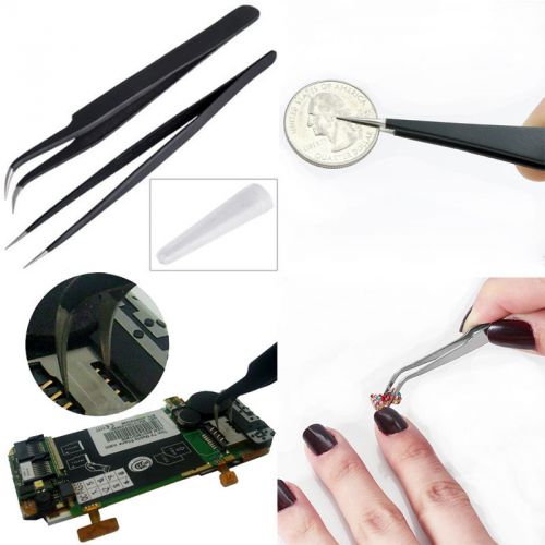 Straight+curved steel nipper anti-static tweezer  maintenance electronic hot cl for sale