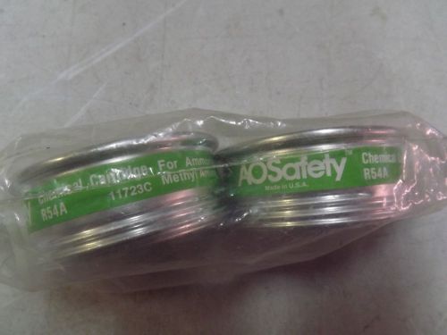 AO Safety 2x Pair of R54A Chemical Cartridge Ammonia &amp; Methylamine 11723C NOS