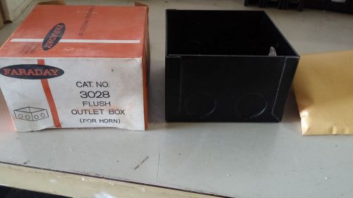 FARADAY 3028 NEW IN BOX FLUSH OUTLET BOX BLACK (FOR HORN) #A42