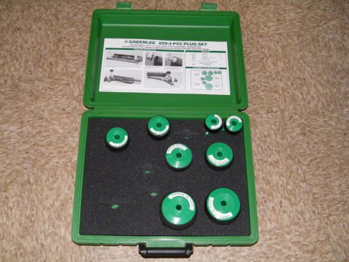 Greenlee 859-4 2&#034; 2 1/2&#034; 3&#034; 4&#034; PVC Plug Set In Case Great Condition!