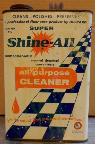 Vintage Hillyard Chemical Co Shine-All -all purpose cleaner #140 (empty gal can)
