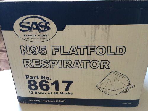 SAS N95 Flatfold Respirator #8617 12 Boxes Of 20 Dust Masks 240 Pieces Total