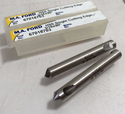 PAIR OF NEW! M.A. FORD 3/16&#034; x 90° ZERO FLUTE COUNTERSINK