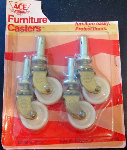 Set 4 new bassick furniture casters 1 1/4 in. dia. ball bearing swivel casters for sale