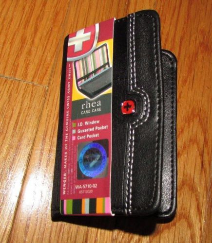 Wenger Rhea Black Card Case Nylon Leather Trim Make of Swiss Army