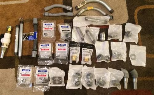 Mixed neer, watts, mueller etc. conduit nipples, pipes and parts. 32 pieces for sale