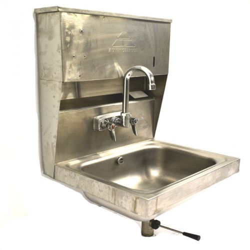 Advance tabco splash guard faucet stainless steel hand sink lavatory for sale
