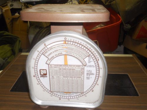 US POSTAL SCALE BY PELOUZE MODEL Y-5, 1 TO 5 LBS IN 1/2 OZ. INCREMENTS,ACCURATE!