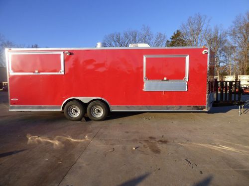 Concession trailer 8.5&#039;x24&#039; red - custom enclosed food kitchen for sale