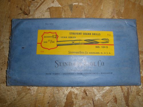 Standard Tool Co. 15/64&#034;  taper length HSS drill (5) total NOS USA made