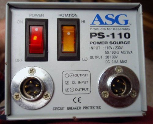 ASG PS-110 2-SPEED SCREWDRIVER POWER SOURCE 2 - Port 110/230V