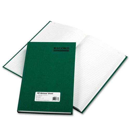 National emerald series account book, green cover, 300 pages, 12 1/4 x 7 1/4 for sale