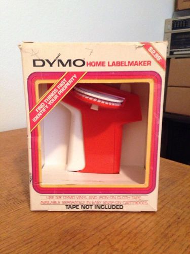 Vintage Retro Orange Dymo Home 3/8&#034; Tape Label Maker w/Tape 1973 Model 1800