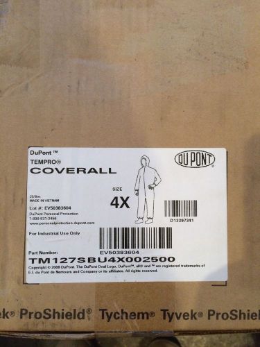 9 dupont tempro tm127sbu4x002500 fr treated coverall,with hood  *9 only* for sale