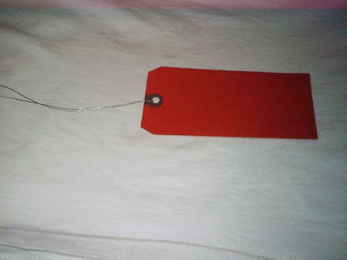 WIRE TAGS 5 3/4&#034; X 2 3/4&#034; 1000 PCS.  COLOR RED
