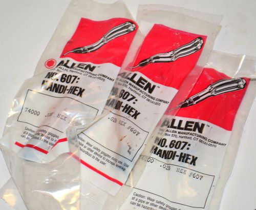 3 nos allen wrench usa handi-hex # 607  .028&#034; hex shaft screwdriver with handle for sale